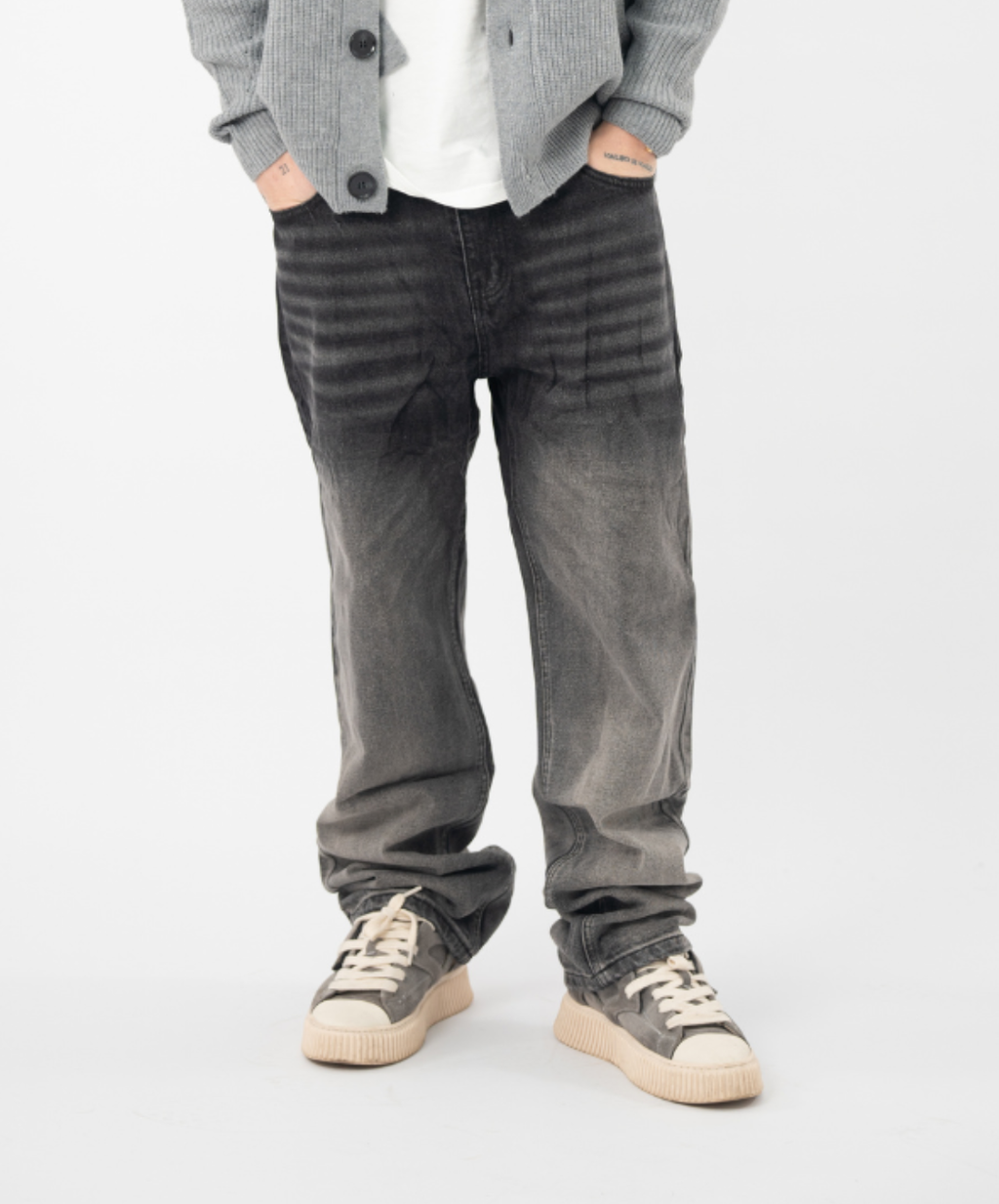 Jeans Straight washed blue