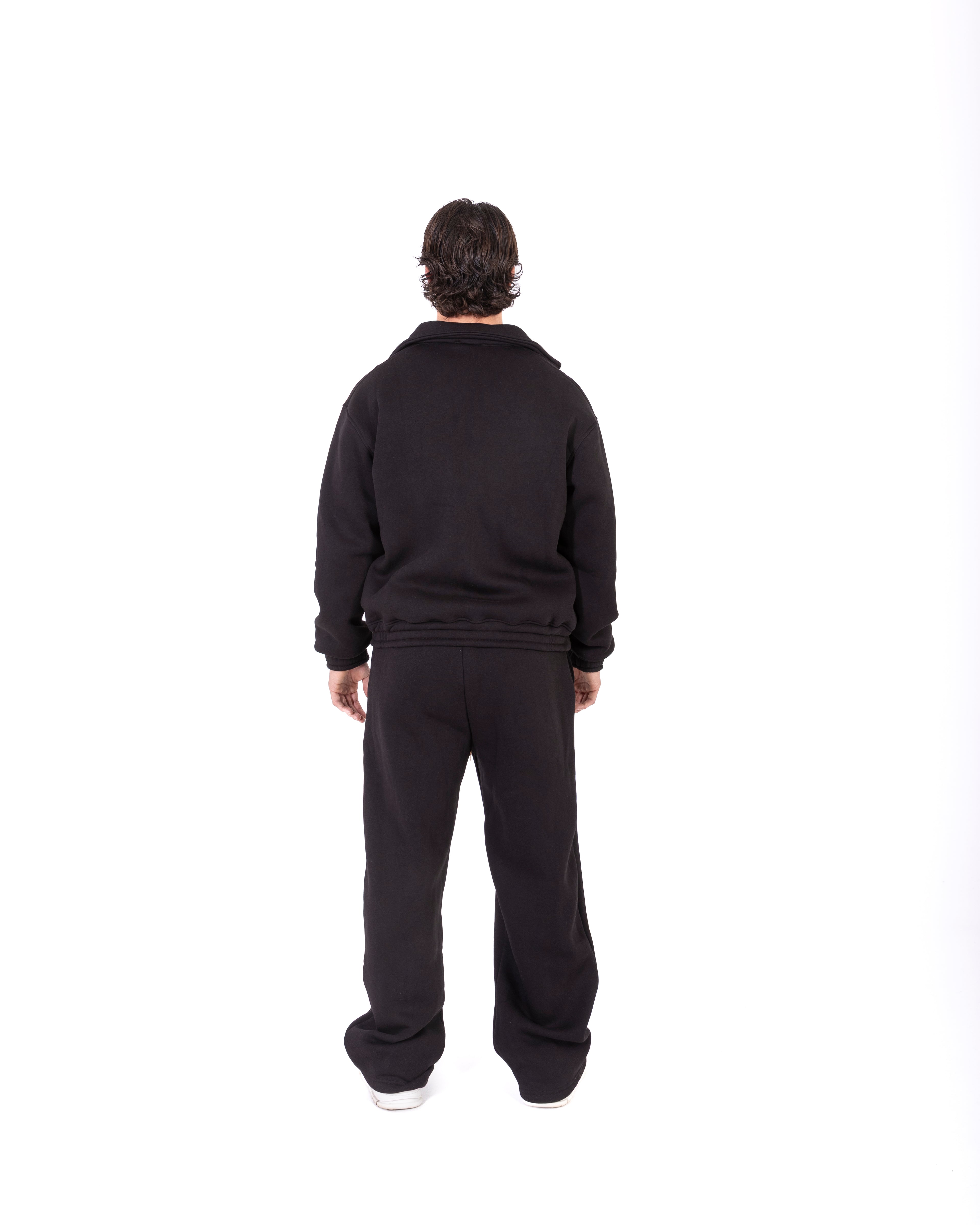 Coordinato di tuta nero con zip Manhattan