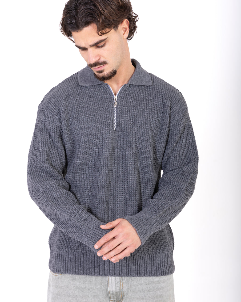 Polo maniche lunghe in maglia