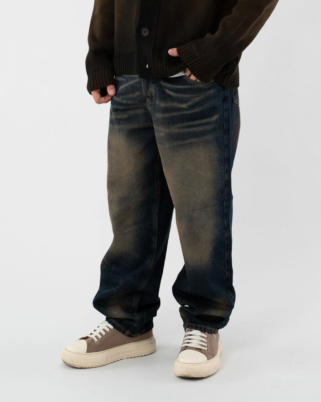 Jeans Straight coffee blu