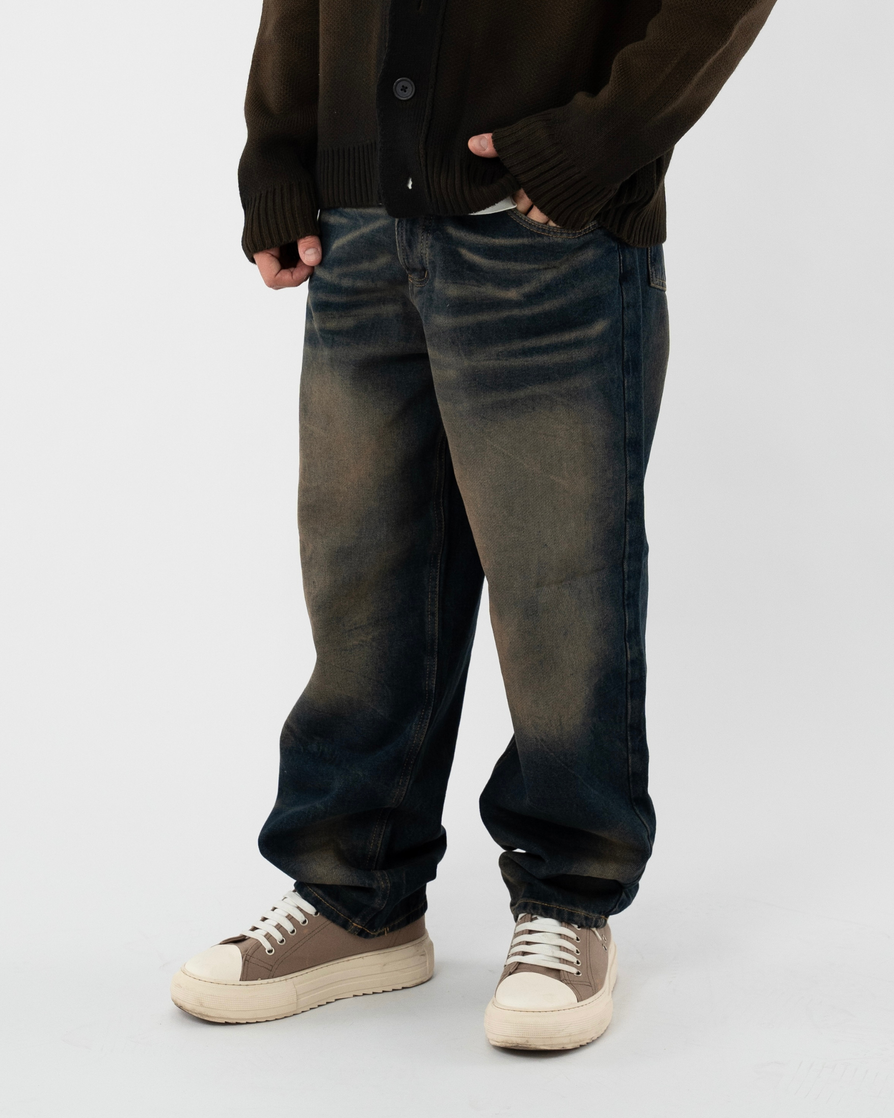 Jeans Straight coffee blu