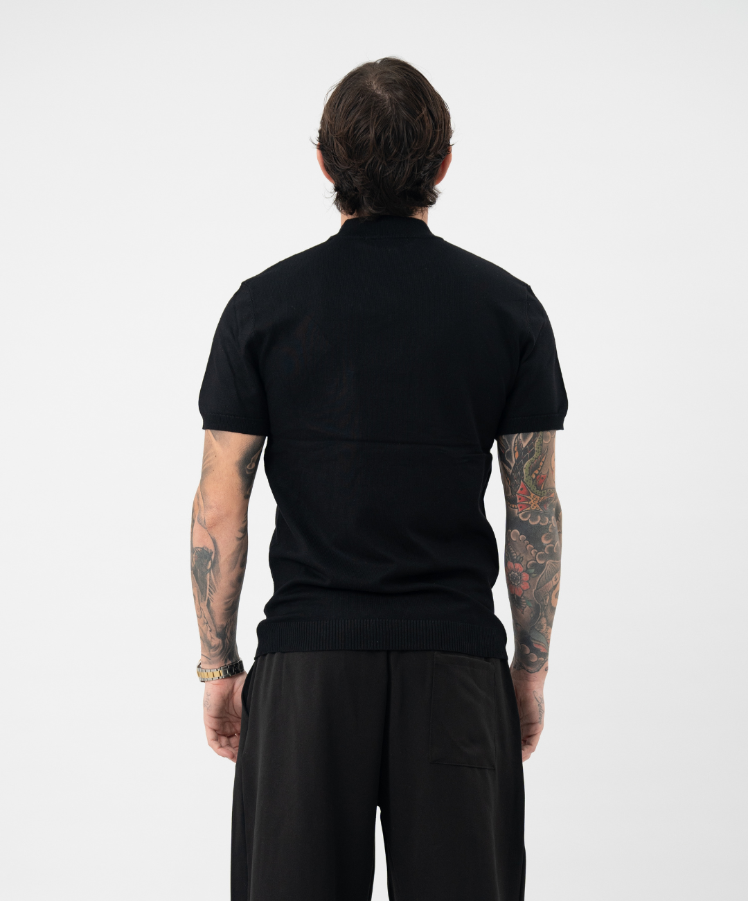 Maglia in filo mezzo collo black