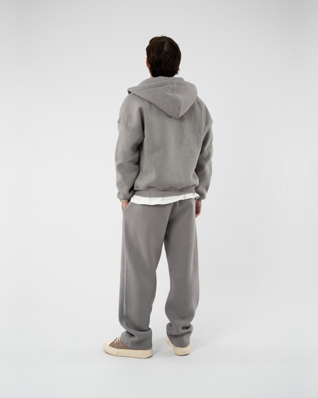 Coordinato di tuta con zip dust gray