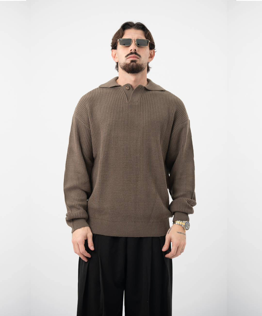 Polo manica lunga fango